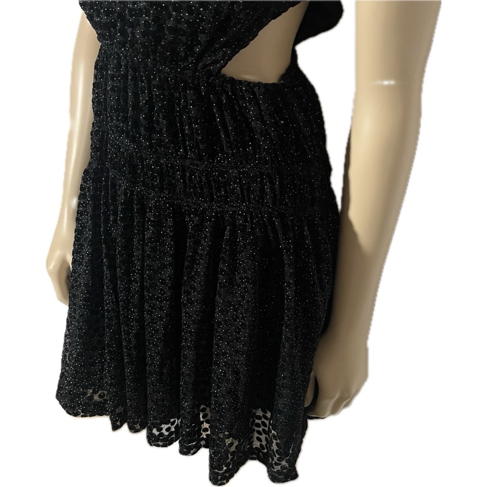 NWT Maje Cutout Glittered Flocked Tulle Mini Dress - Picture 12 of 16